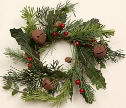 Wreath - Winter Greens & Rusty Bells
