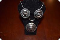 Cirlce Earrings and Necklace Set