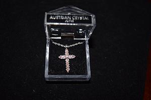 BirthStone Cross Necklace - June Full Austrian Crystal