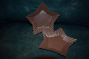Star Shaped Brown Tray Set of 2