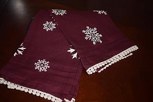 Merlot Snowflake Kitchen Towels
