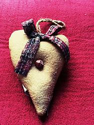Tea Stained Heart Ornaments.