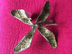 Green Glitter Dragonfly Clip Ornament