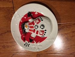 Ceramic Mini Plate - Snowman