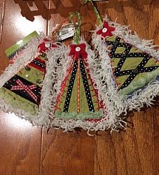 Quilted Tree Ornaments Set of 3